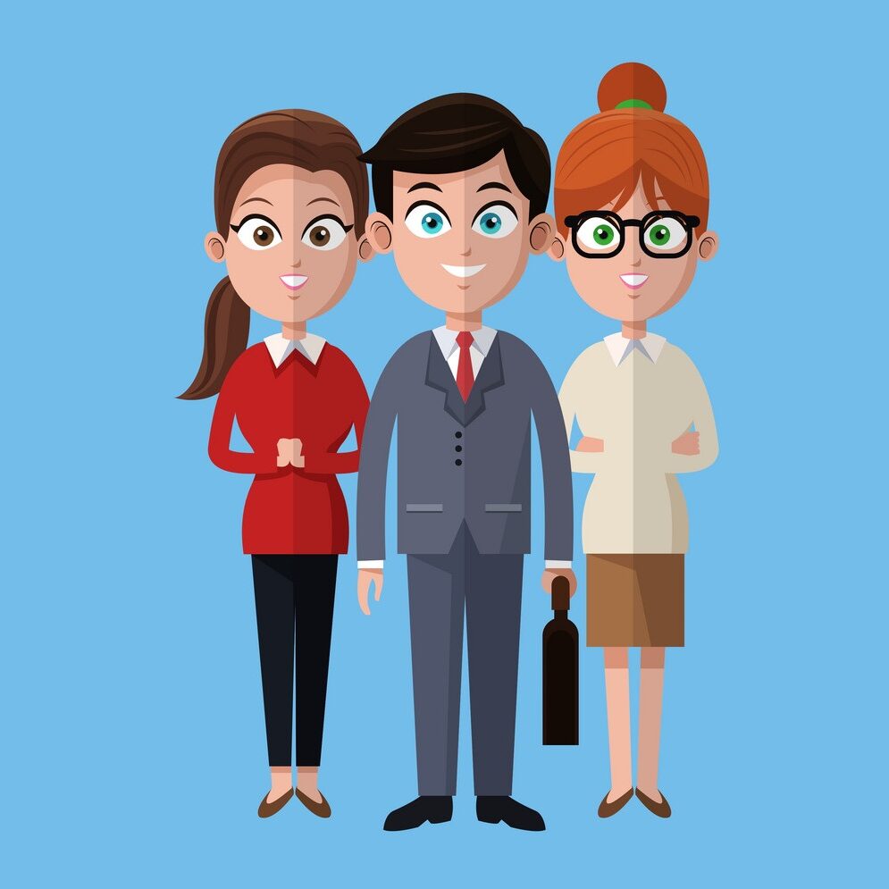 cartoon-man-and-women-colleagues-work-business-vector-12652578